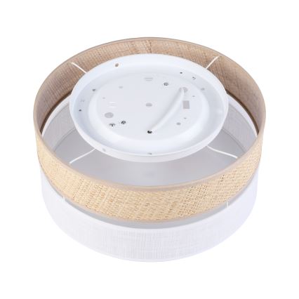 Griestu gaismeklis SIRJA DOUBLE BOHO 2xE14/15W/230V Ø 35 cm bēšs/balts