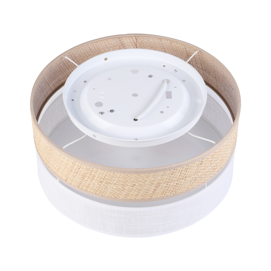 Griestu gaismeklis SIRJA DOUBLE BOHO 2xE14/15W/230V Ø 35 cm bēšs/balts