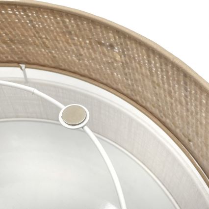 Griestu gaismeklis SIRJA DOUBLE BOHO 2xE14/15W/230V Ø 35 cm bēšs/balts