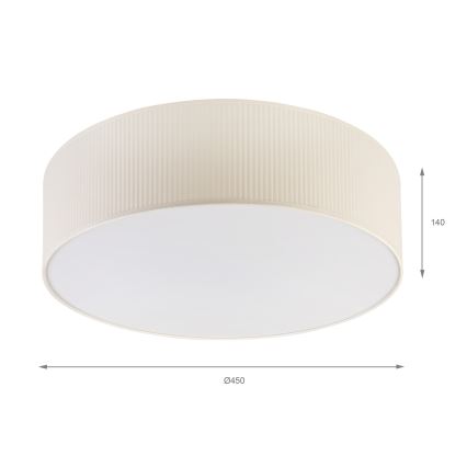 Griestu gaismeklis SIRJA PLISADO 4xE27/15W/230V Ø 45 cm krēmkrāsa