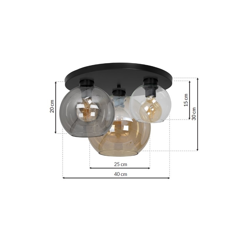 Griestu gaismeklis SOFIA 3xE27/60W/230V mix