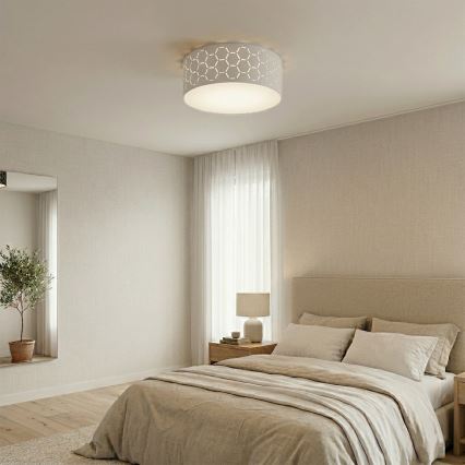Griestu gaismeklis ULLE 1xE27/15W/230V Ø 35 cm balts