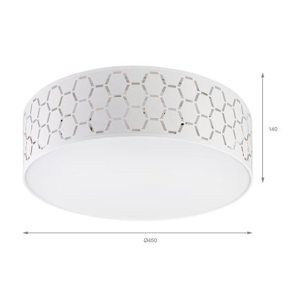 Griestu gaismeklis ULLE 2xE27/15W/230V Ø 45 cm balts