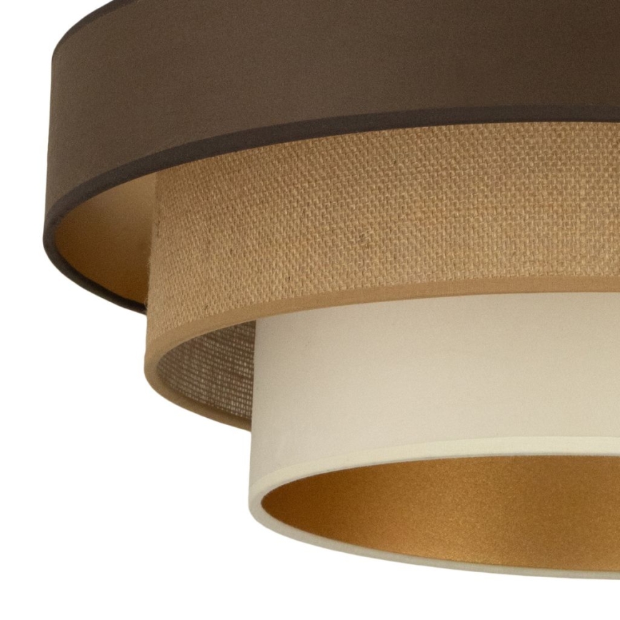 Griestu gaismeklis WENTA 1xE27/60W/230V Ø 50 cm brūna/jūta/bēša