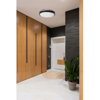 Griestu lampa 2xE27/40W/230V Ø 29,5 cm melna