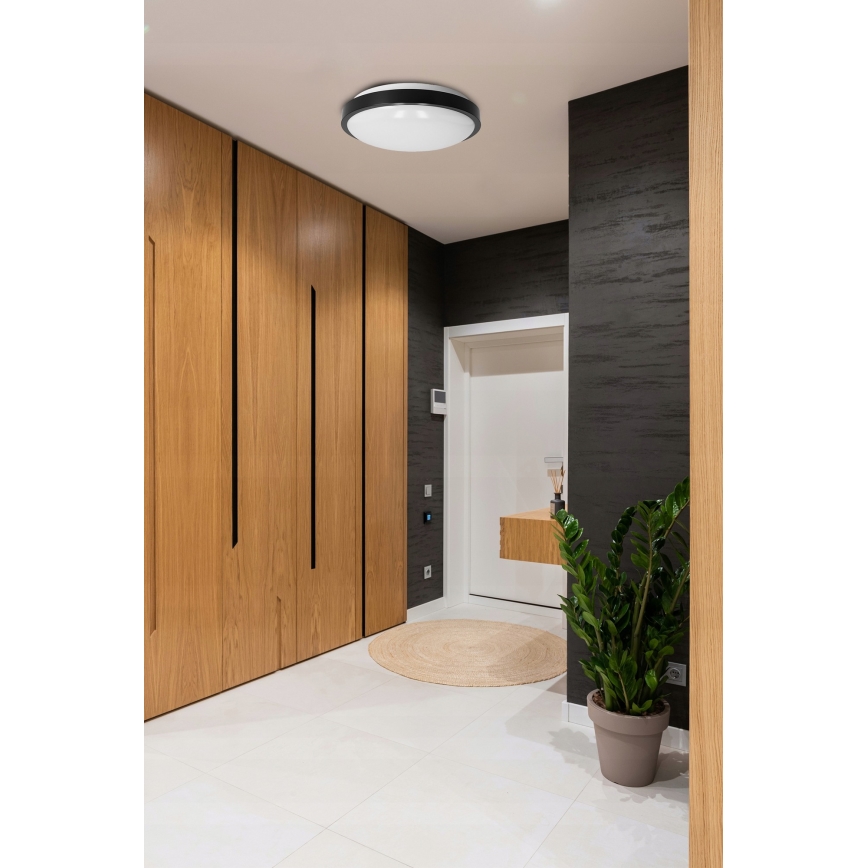 Griestu lampa 2xE27/40W/230V Ø 29,5 cm melna