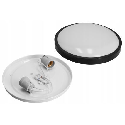 Griestu lampa 2xE27/40W/230V Ø 29,5 cm melna