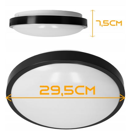 Griestu lampa 2xE27/40W/230V Ø 29,5 cm melna