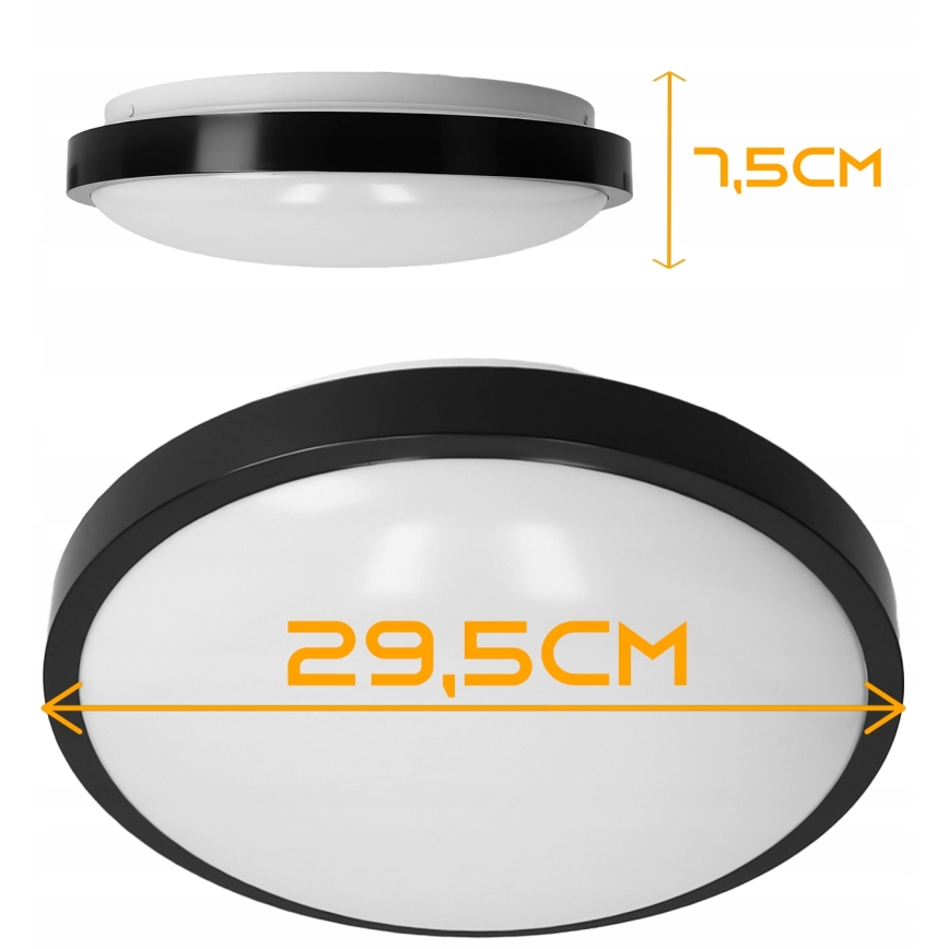 Griestu lampa 2xE27/40W/230V Ø 29,5 cm melna