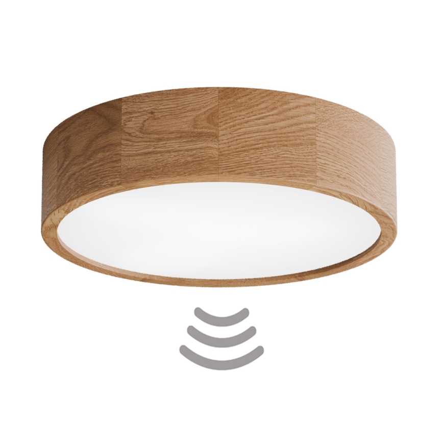 Griestu lampa ar kustības sensoru CLEO, 3 × E27, 24 W, 230 V, Ø 37,5 cm, ozols