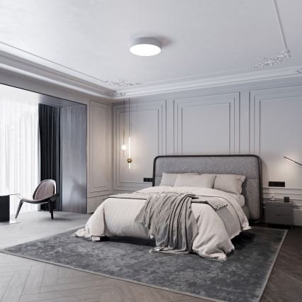 Griestu lampa CLEO ar kustības un krēslas sensoru, 3xE27/24W/230V, Ø 40 cm, pelēka