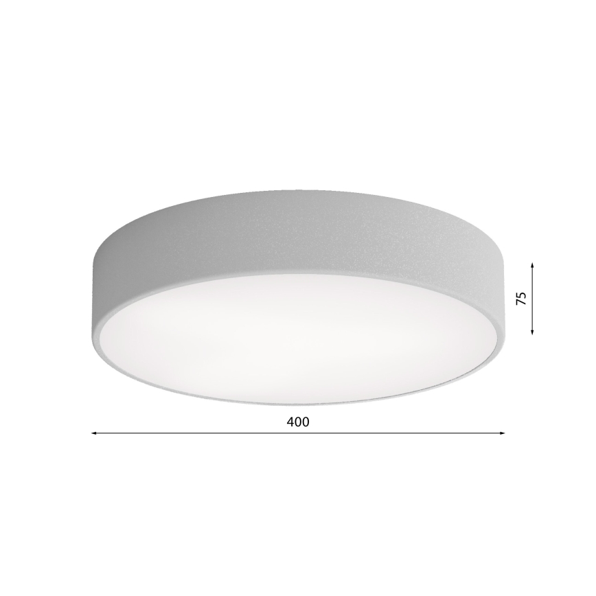 Griestu lampa CLEO ar kustības un krēslas sensoru, 3xE27/24W/230V, Ø 40 cm, pelēka