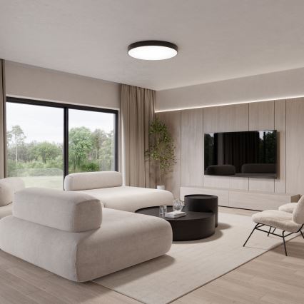 Griestu lampa CLEO ar kustības un krēslas sensoru 5xE27/24W/230V Ø60 cm melna