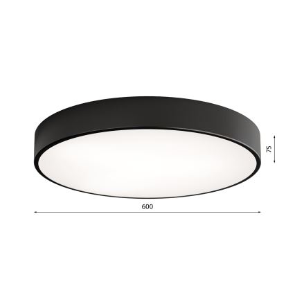 Griestu lampa CLEO ar kustības un krēslas sensoru 5xE27/24W/230V Ø60 cm melna