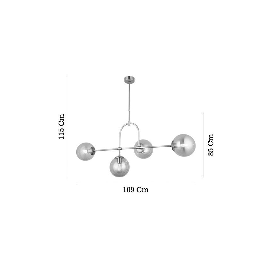 Griestu lampa ar stieni POLINO 4xE27/40W/230V zelta krāsā
