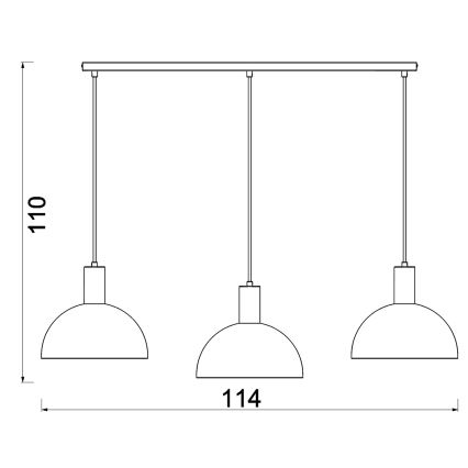 Griestu lampa ar trosi HANDA 3xE27/15W/230V brūna