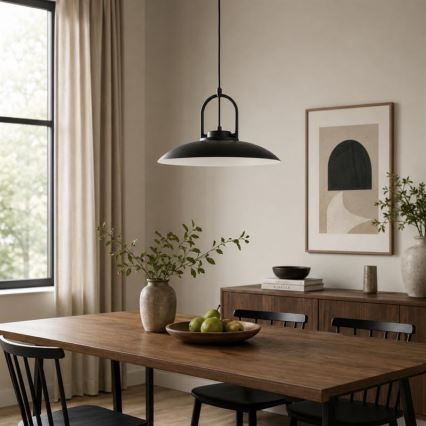 Griestu lampa ar vadu HATTORI 1xE27/15W/230V melna