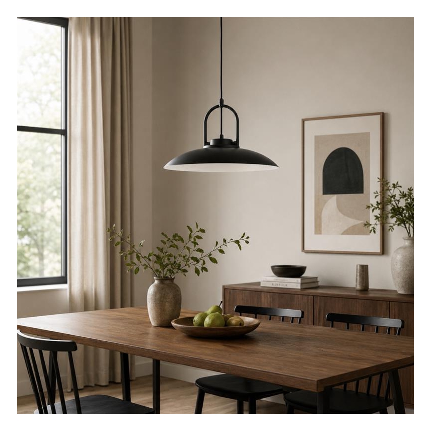 Griestu lampa ar vadu HATTORI 1xE27/15W/230V melna