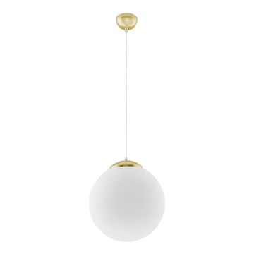 Griestu lampa ar vadu TOYA 1xE27/60W/230V Ø 30 cm balta/zelta