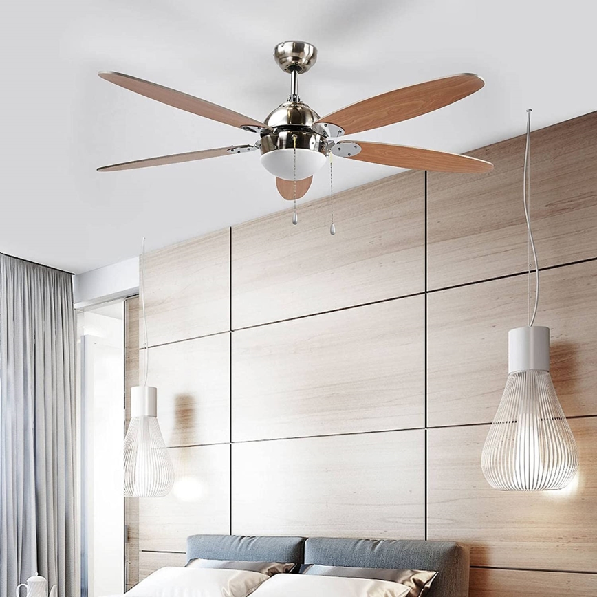 Griestu lampa ar ventilatoru LEVIAN 1xE14/60W/230V dižskābardis