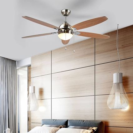 Griestu lampa ar ventilatoru LEVIAN 1xE14/60W/230V dižskābardis
