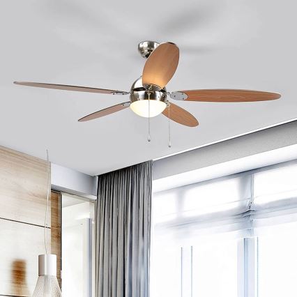 Griestu lampa ar ventilatoru LEVIAN 1xE14/60W/230V dižskābardis