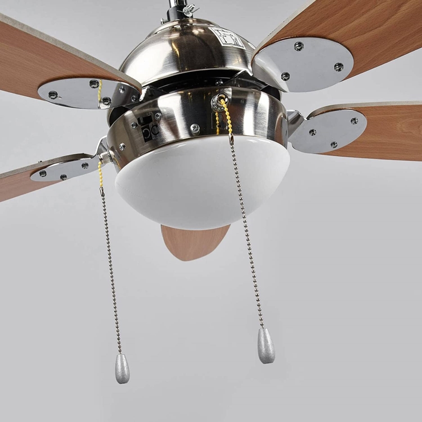 Griestu lampa ar ventilatoru LEVIAN 1xE14/60W/230V dižskābardis