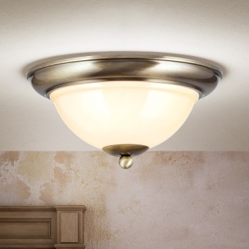 Griestu lampa AUSTRIAN OLD LAMP 2xE27/60W/230V d. 27 cm bronza/bēša