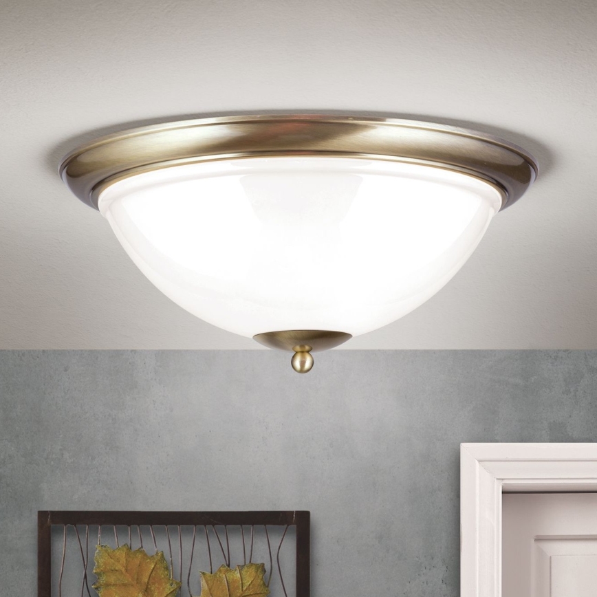 Griestu lampa AUSTRIAN OLD LAMP 3xE27/60W/230V d. 50 cm bronza/balta
