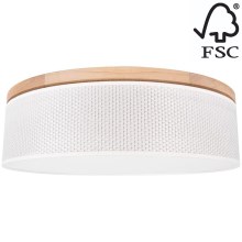 Griestu lampa BENITA 4xE27/25W/230V d. 58 cm krēmkrāsa/ozols – FSC sertificēts