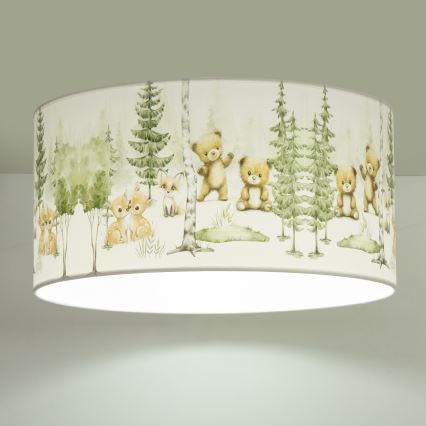 Griestu lampa bērnu istabai KIDS ROOM 1xE27/60W/230V Ø 40 cm ar dzīvnieku motīvu