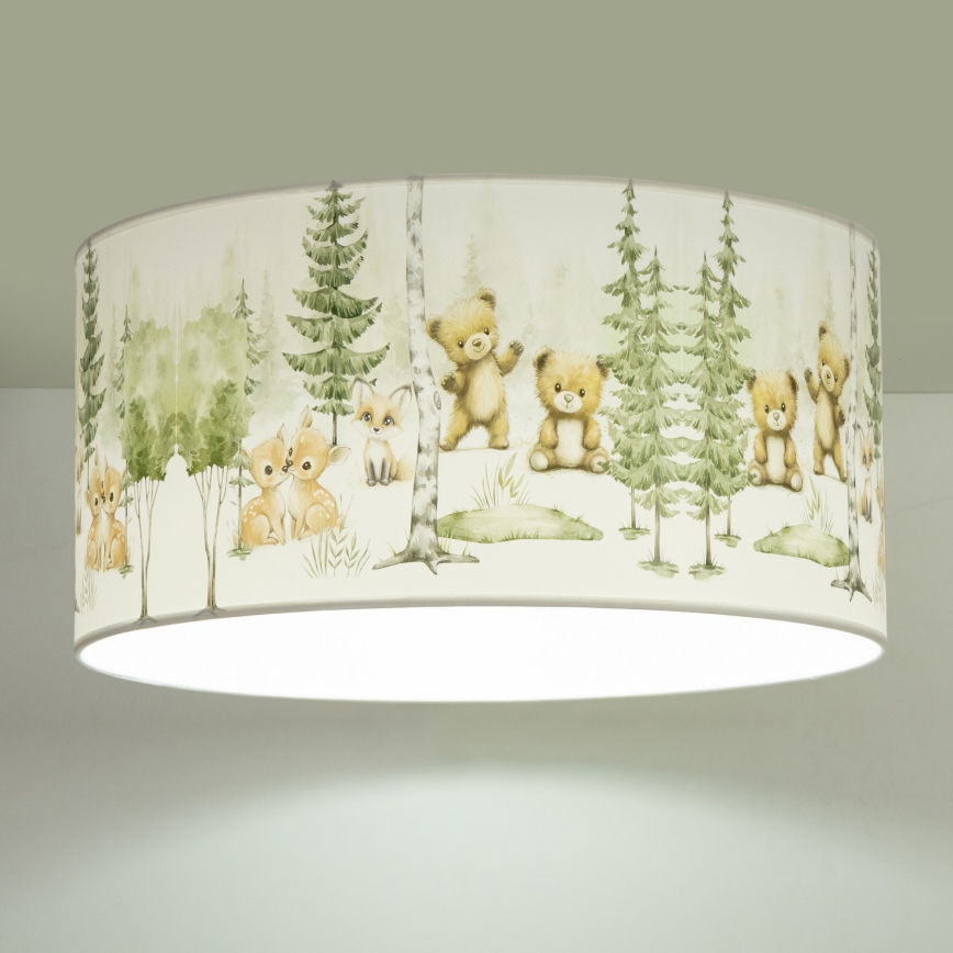 Griestu lampa bērnu istabai KIDS ROOM 1xE27/60W/230V Ø 40 cm ar dzīvnieku motīvu