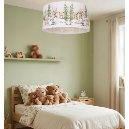 Griestu lampa bērnu istabai KIDS ROOM 1xE27/60W/230V Ø 40 cm ar dzīvnieku motīvu