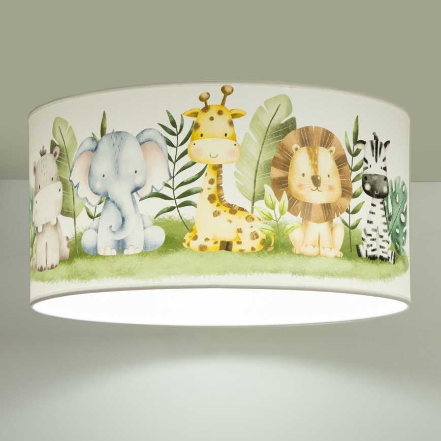 Griestu lampa bērnu istabai KIDS ROOM 1xE27/60W/230V Ø 40 cm, džungļu dizains