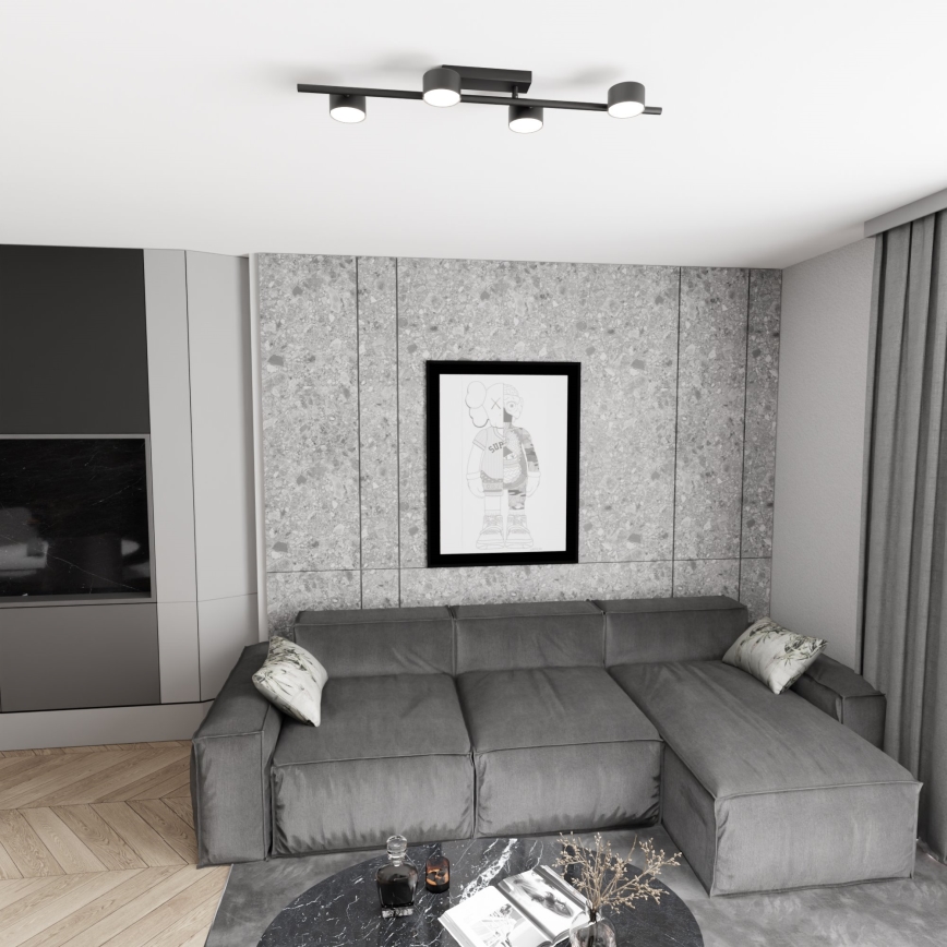 Griestu lampa BET 4xGX53/12W/230V melna