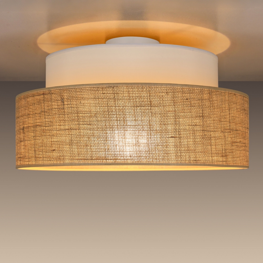 Griestu lampa BOHO 1xE27/60W/230V balta/bēša