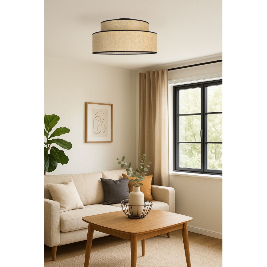 Griestu lampa BOHO 1xE27/60W/230V bēša