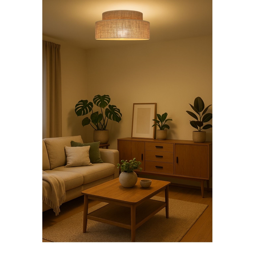 Griestu lampa BOHO 1xE27/60W/230V bēša