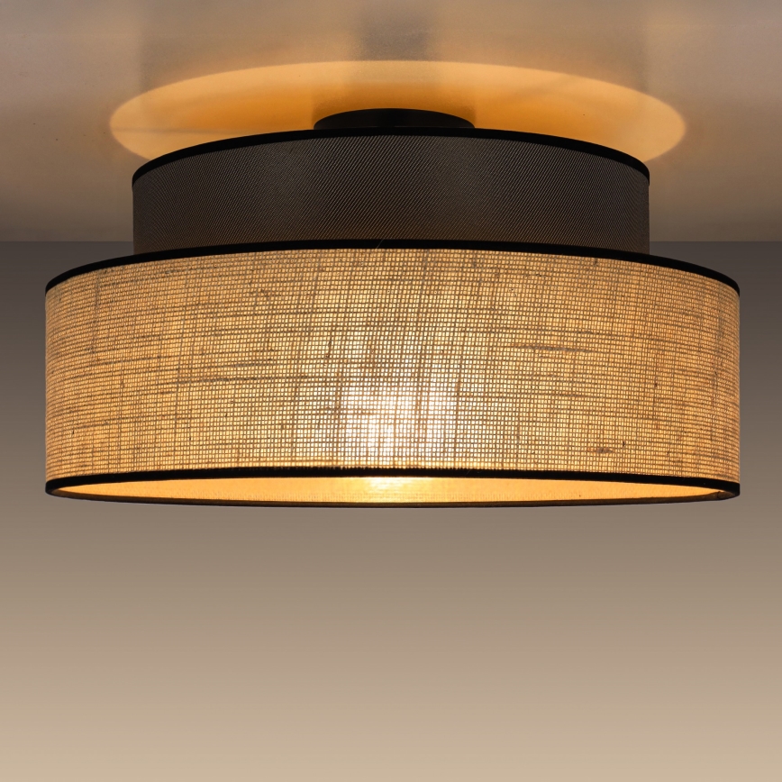 Griestu lampa BOHO 1xE27/60W/230V brūna/bēša