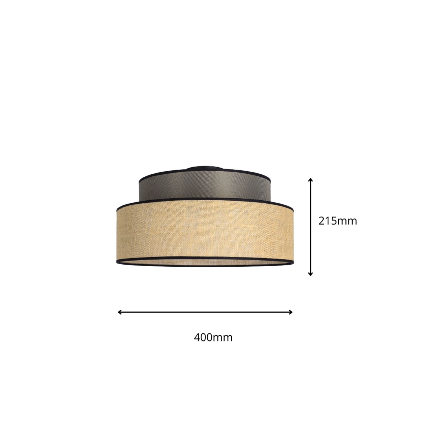 Griestu lampa BOHO 1xE27/60W/230V brūna/bēša