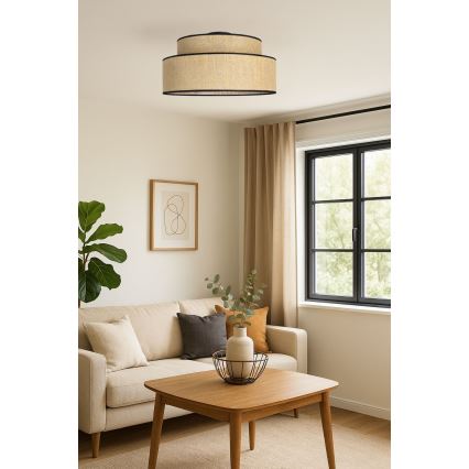 Griestu lampa BOHO 1xE27/60W/230V d. 40 cm bēša