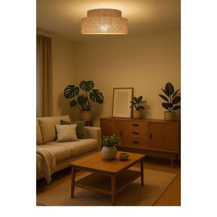 Griestu lampa BOHO 1xE27/60W/230V d. 40 cm bēša