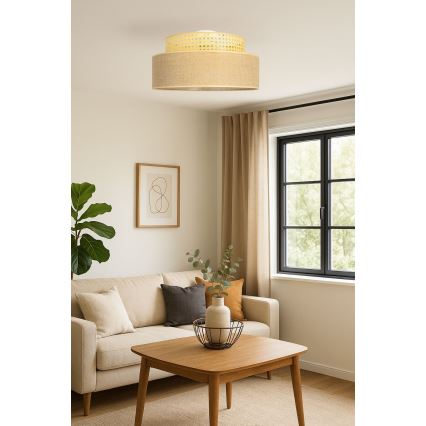 Griestu lampa BOHO 1xE27/60W/230V d. 40 cm rotanga