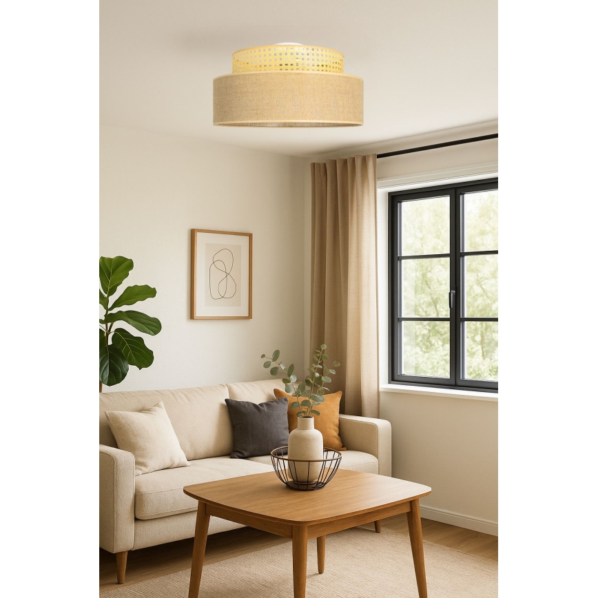 Griestu lampa BOHO 1xE27/60W/230V d. 40 cm rotanga