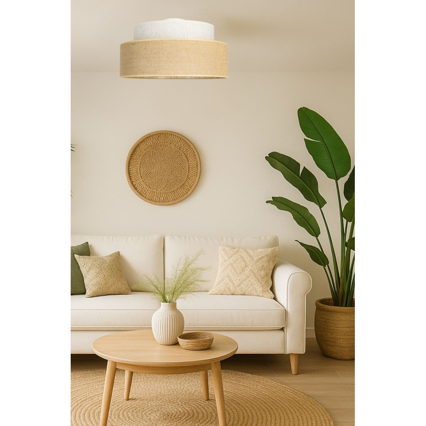 Griestu lampa BOHO 1xE27/60W/230V krēmkrāsa/bēša