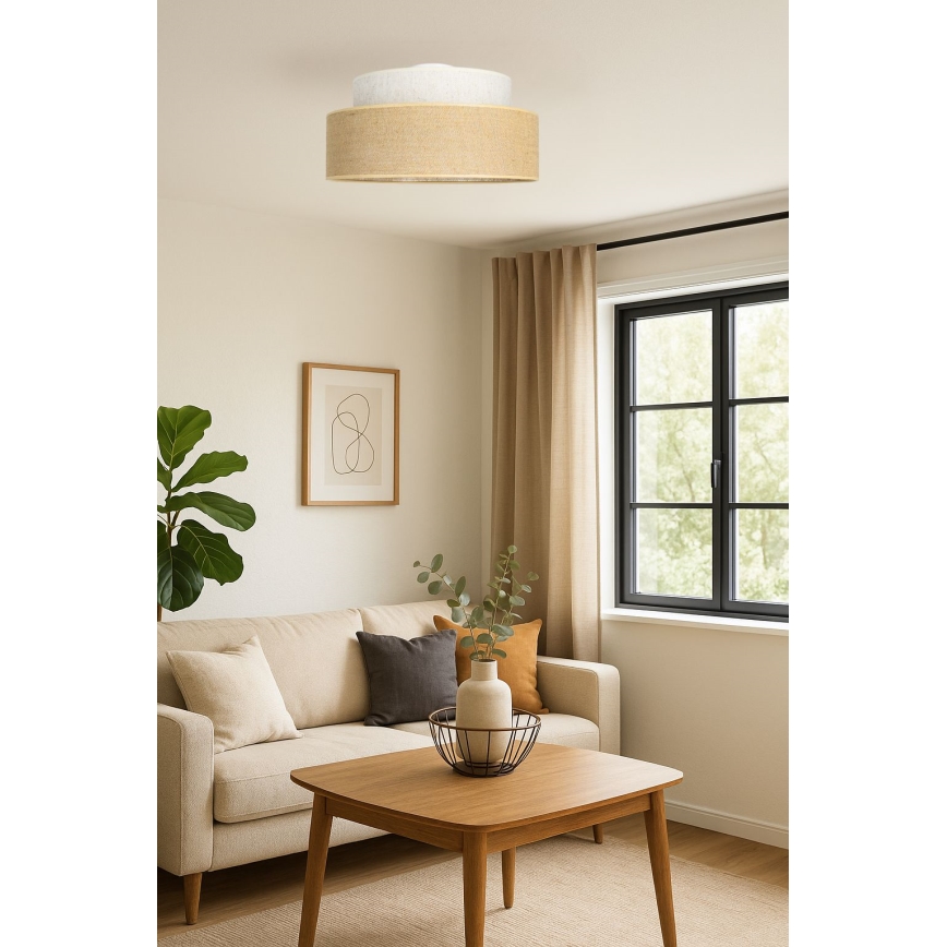 Griestu lampa BOHO 1xE27/60W/230V krēmkrāsa/bēša