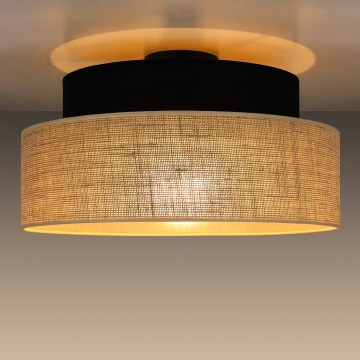 Griestu lampa BOHO 1xE27/60W/230V melna/bēša