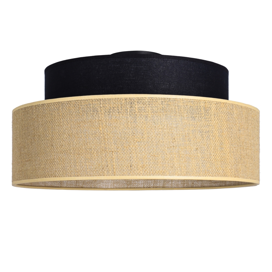 Griestu lampa BOHO 1xE27/60W/230V melna/bēša