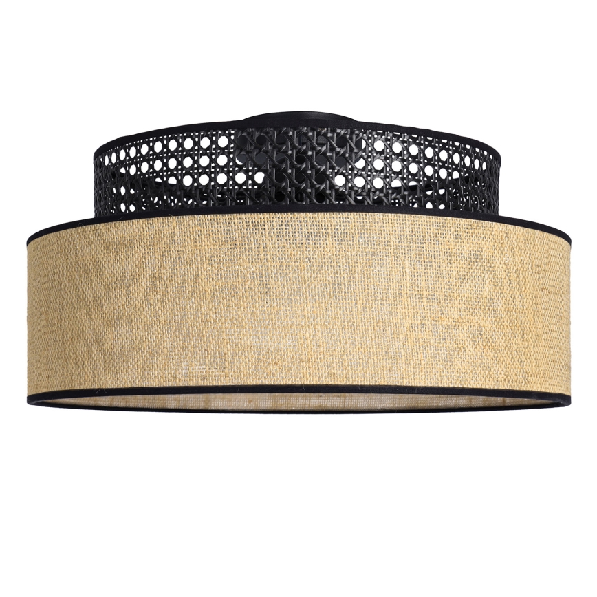 Griestu lampa BOHO 1xE27/60W/230V melna/rotanga