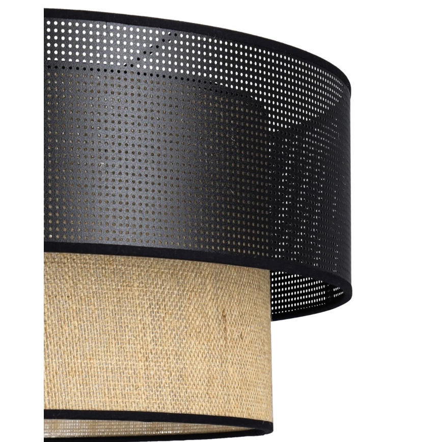 Griestu lampa BORHO 1xE27/60W/230V melna/džuta